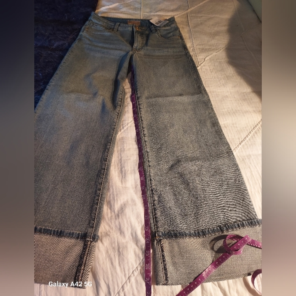 Women's Kut From The Kloth Meg Ab Fab Wide Leg Jeans, Medium Blue Wash, Size 0